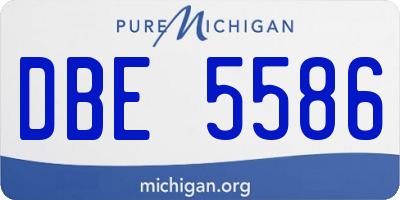 MI license plate DBE5586