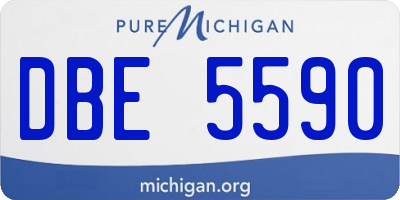 MI license plate DBE5590
