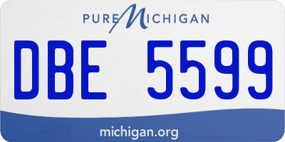 MI license plate DBE5599