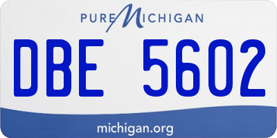 MI license plate DBE5602
