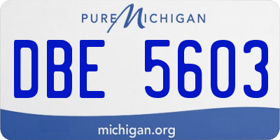 MI license plate DBE5603