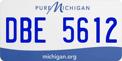 MI license plate DBE5612