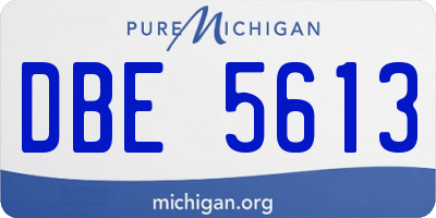 MI license plate DBE5613