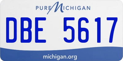 MI license plate DBE5617