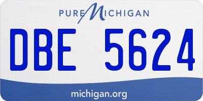 MI license plate DBE5624
