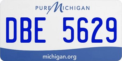MI license plate DBE5629