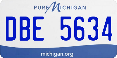MI license plate DBE5634