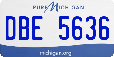 MI license plate DBE5636