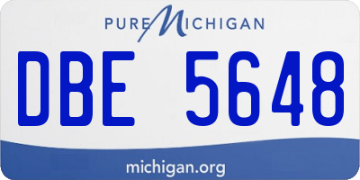 MI license plate DBE5648