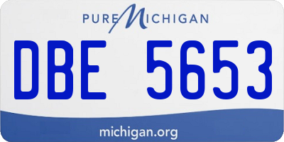 MI license plate DBE5653