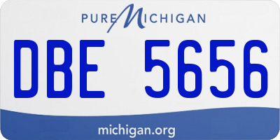 MI license plate DBE5656