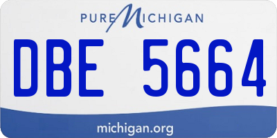 MI license plate DBE5664