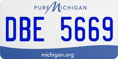 MI license plate DBE5669