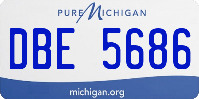 MI license plate DBE5686