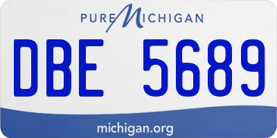MI license plate DBE5689