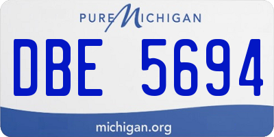 MI license plate DBE5694