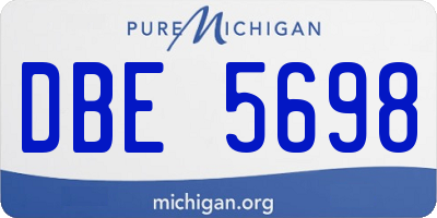MI license plate DBE5698