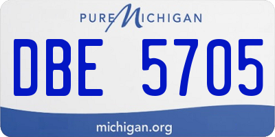 MI license plate DBE5705