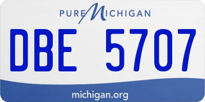MI license plate DBE5707