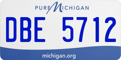 MI license plate DBE5712