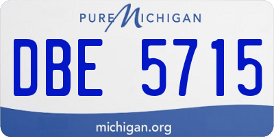 MI license plate DBE5715