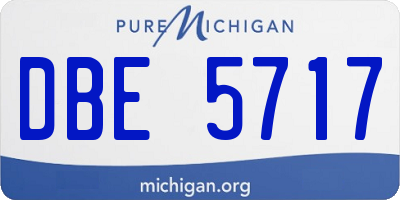 MI license plate DBE5717