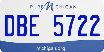 MI license plate DBE5722