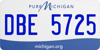 MI license plate DBE5725