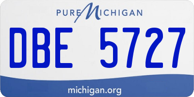 MI license plate DBE5727