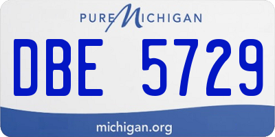 MI license plate DBE5729