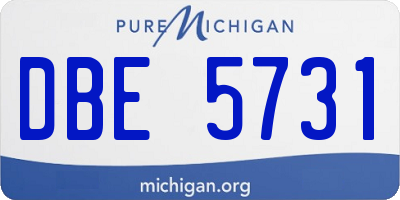 MI license plate DBE5731