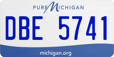 MI license plate DBE5741