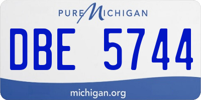 MI license plate DBE5744