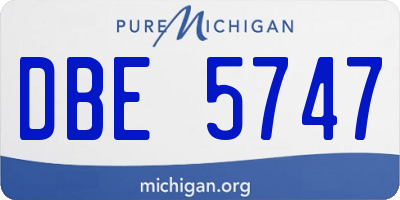 MI license plate DBE5747