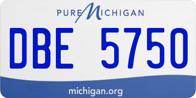 MI license plate DBE5750