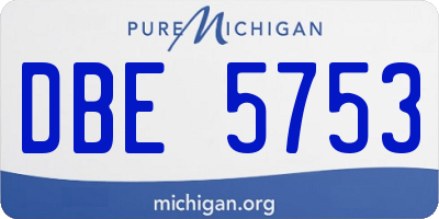 MI license plate DBE5753