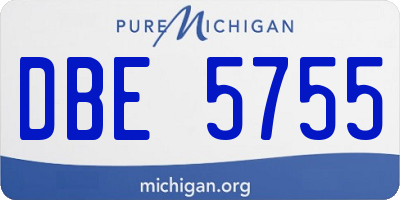 MI license plate DBE5755