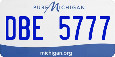 MI license plate DBE5777