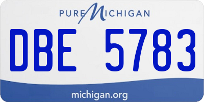 MI license plate DBE5783
