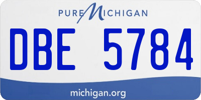MI license plate DBE5784