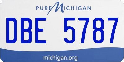 MI license plate DBE5787