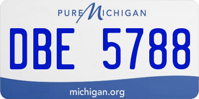 MI license plate DBE5788