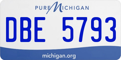 MI license plate DBE5793