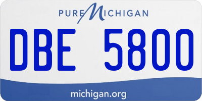 MI license plate DBE5800