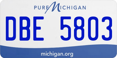 MI license plate DBE5803
