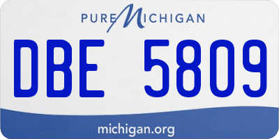 MI license plate DBE5809