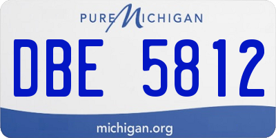 MI license plate DBE5812