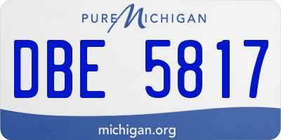 MI license plate DBE5817