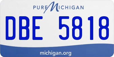 MI license plate DBE5818