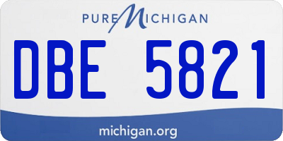 MI license plate DBE5821